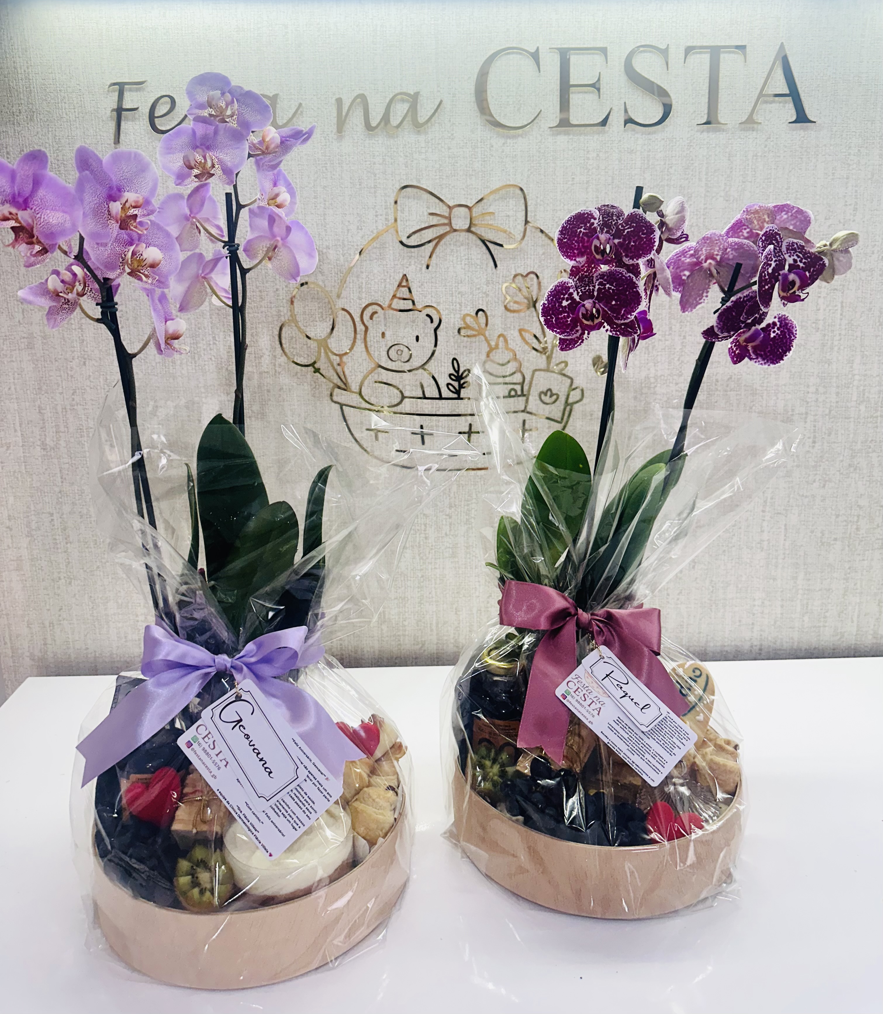 Cesta Clássica com orquídea - detalhe